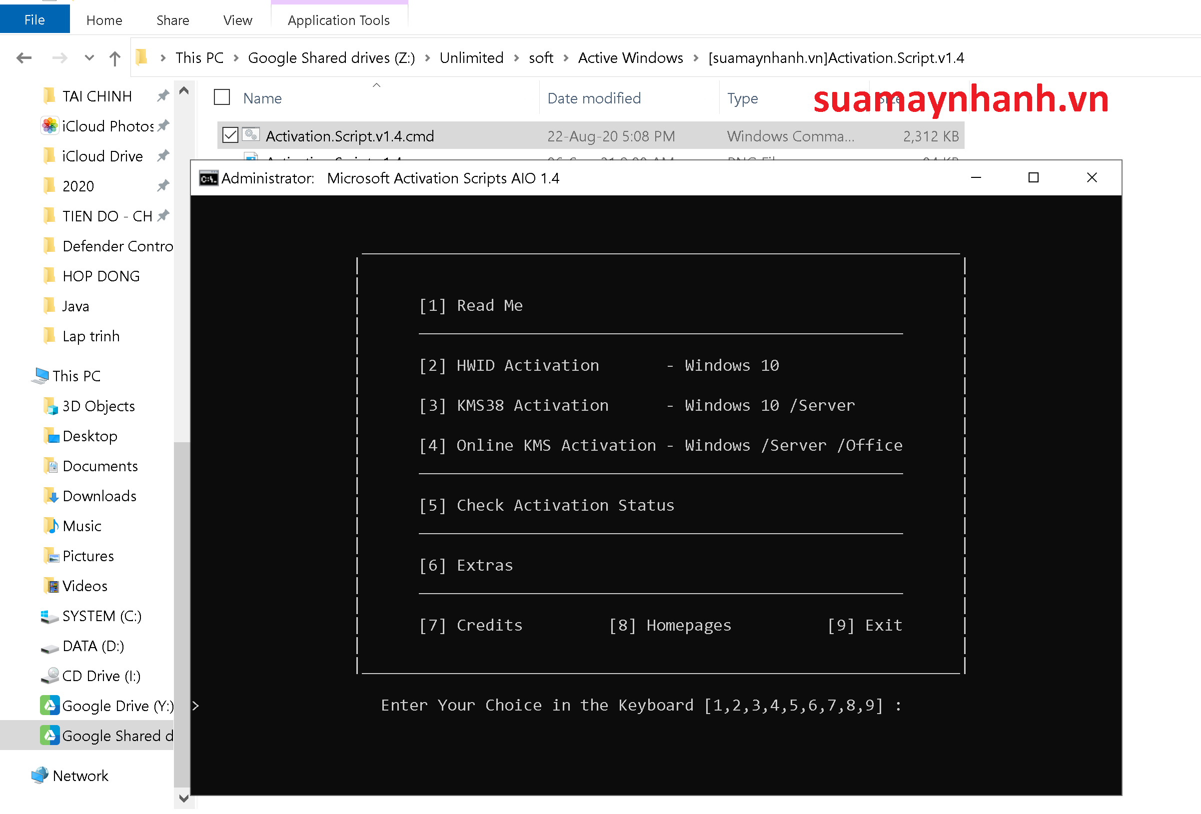 Windows Cmd Activation Script
