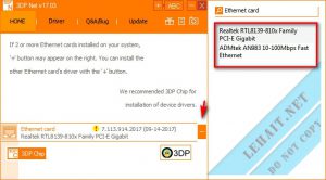 3DP NET 17.03 – Cài Đặt Driver Mạng Offline