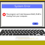 D3DX9_39.dll missing cách khắc phục lỗi khi chạy chương trình