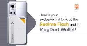 Hình ảnh bị rò rỉ cho thấy wallet MagDart được gắn từ tính với Realme Flash
